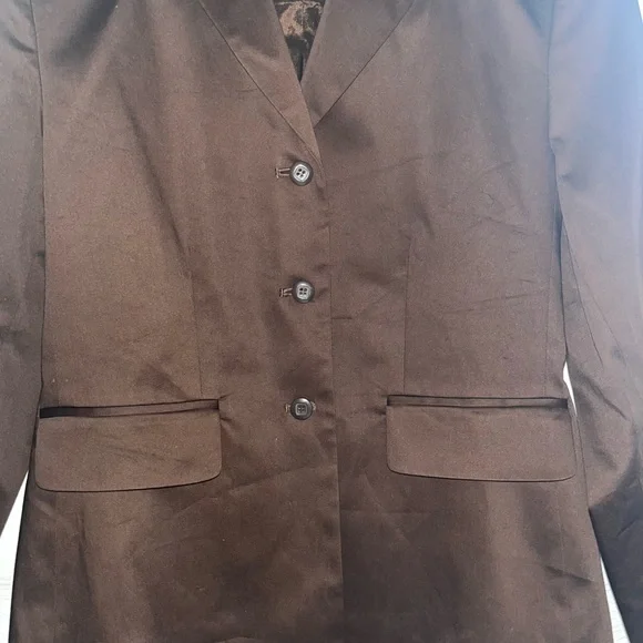 Amanda Smith chocolate blazer. Size 6. 97% cotton; 3% spandex. - Picture 4 of 6